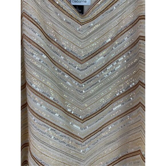 LIZ CLAIBORNE TANK TOP SLEEVELESS MULTICOLOR SEQUIN/EMBROIDERED BLOUSE - Picture 7 of 9